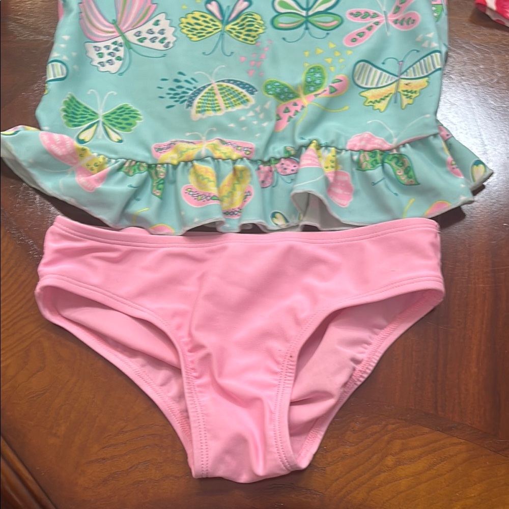 Floatimini Pink and Red Rashguard Swim Set - Picture 3 of 13